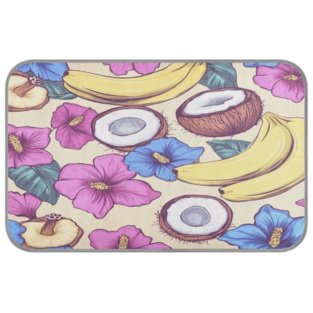 Pet Cooling Mat Breathable Ice Silk Dog Cooling Pad Foldable Summer Sleeping Mat Coconut Banana Pattern for Dogs & Cats 27.6×22in
