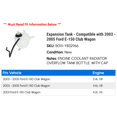 thumbnail image 2 of Expansion Tank - Compatible with 2003 - 2005 Ford E-150 Club Wagon 2004, 2 of 3