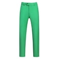 thumbnail image 5 of INSPIRE CHIC Solid Dress Pants for Men's Business Button Closure Flat Front Formal Trousers Green 32, 5 of 5