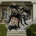 thumbnail image 2 of Halloween Spider Web Decoration Oversized Triangular Wall Decor Party Props - Easy Install No Residue（White-59in), 2 of 2