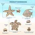 thumbnail image 2 of 3 Pcs Nautical Wood Décor Set – Starfish, Fish & Sea Turtle–Ocean Marine Tropical Rustic Accents for Home,Bedroom,Bathroom,Living Room, Beach House Wall & Tabletop Decoration Coastal Beach Theme Gift, 2 of 9