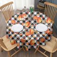 thumbnail image 3 of Fall Pumpkins Leaves Pattern Round Tablecloth 60" X 60",Wrinkle Wipeable Table Cloth for Kitchen Dining Room Picnic Patio Party, 3 of 6