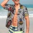 thumbnail image 5 of Lsque Bright Insects pattern Hawaiian Shirt for Men, Unisex Summer Beach Casual Short Sleeve Button Down Shirts-X-Large, 5 of 9
