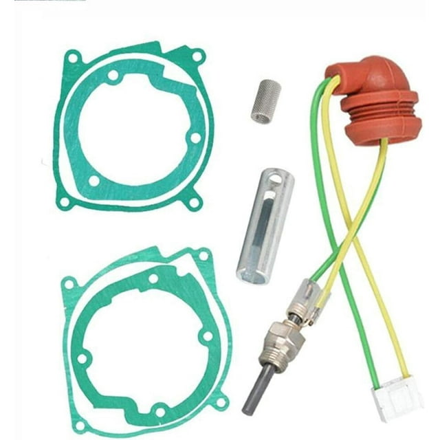 7Pcs 2-8KW Heater Plug Service Kit Diesel Heater Glow Plug Removal Tool Parking Heater Maintenance Kit Car Air Diesel Gasket Ceramic Glow Plug Kit with Glow Pin Screen Gasket for Chinese Diesel Heater