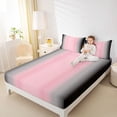 thumbnail image 4 of Homewish Stripes Pattern Twin Sheet Sets,Modern Abstract Geometric Twin Fitted Sheet,Pink Gray Black Ombre Flat Sheet For Boys Girls,Breathable Home Decor,3 Pieces, 4 of 7