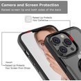 thumbnail image 3 of Designed for iPhone 13 Pro Max Case with 2 Tempered Glass Screen Protector, 1 Black Camera Lens Protector,Carbon Fiber Clear Anti-Scratch Case with Ring for iPhone 13 Pro Max 6.7 inch,Black Set, 3 of 13
