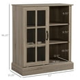 thumbnail image 3 of HOMCOM Kitchen Sideboard Bar Cabinet with Sliding Door Wine Rack Brown, 3 of 9