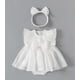 thumbnail image 1 of 1 Set Summer Baby Girl Romper Princess Dress for 3-6 month Newborn One-Piece Outfit Toddler Girl Headband For Baby Shower And Special Occasions, 1 of 3