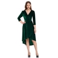 thumbnail image 2 of Oyang Women's Petite Plus Velvet Formal Holiday Party Gown Dress, 2 of 9