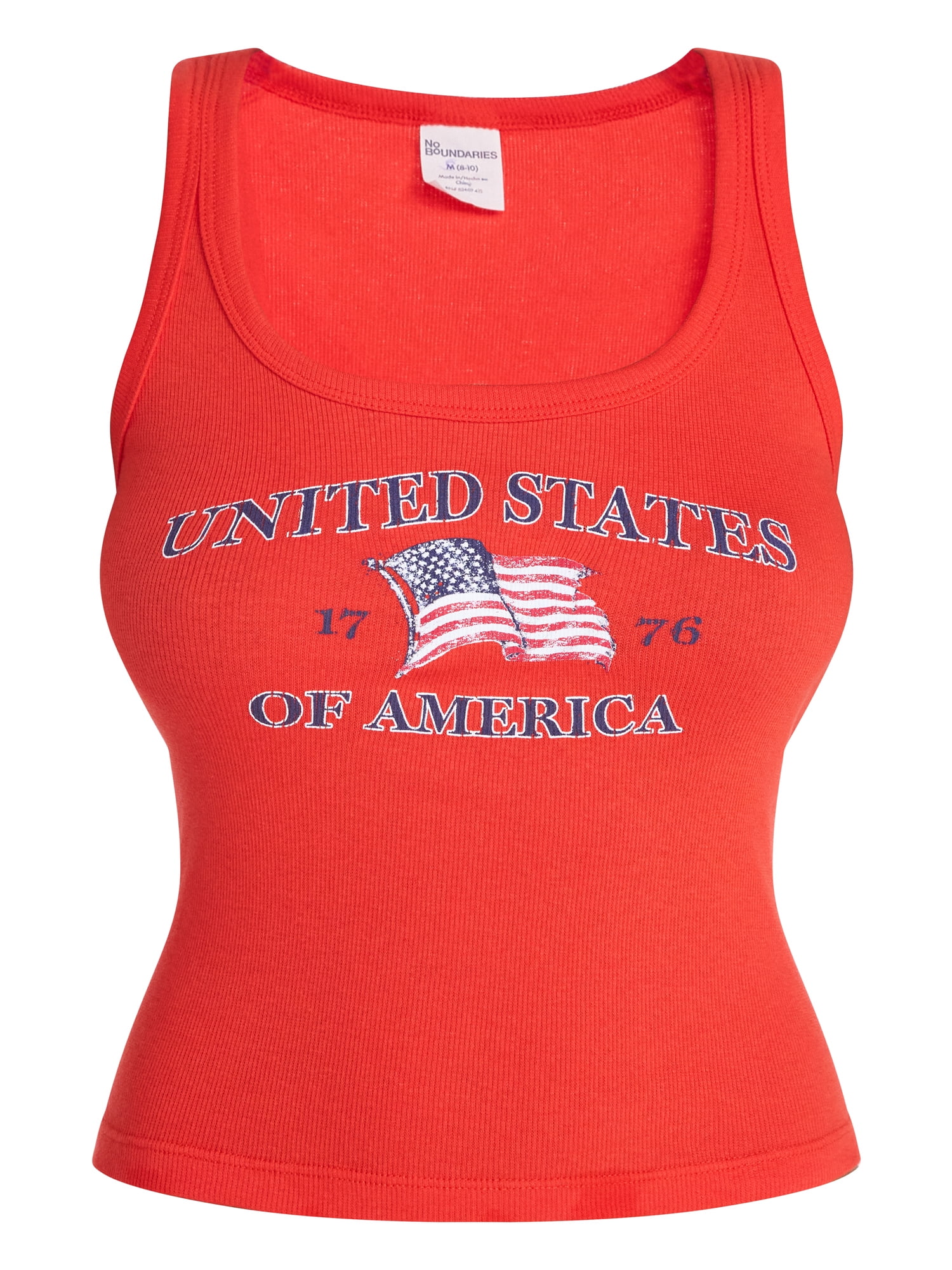 No Boundaries Americana Graphic Tank Top, Women's XXS-XXL