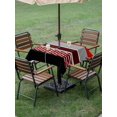 thumbnail image 4 of Outdoor Tablecloth with Umbrella Hole for Patio/Picnic/Party/Camping, Red Black Grey Stripes Waterproof Table Cloth Square Cover Washable, Abstract Lines Geometric Modern (54"x 54"), 4 of 8