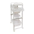 thumbnail image 3 of FixtureDisplays Chariot de Beauté Roulant avec Accessoires de Rangement Supplémentaires et 4 Roulettes, Blanc, 3 of 4