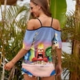thumbnail image 2 of Movie Inside Out Women's T Shirt Short Sleeve Off Shoulder Camisole Tee Shirt Top Summer Breathable Adjustable Cold Shoulder T-Shirt, 2 of 6