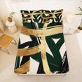 thumbnail image 5 of Homewish Swirl Lines Bed Sheets,Modern Abstract Full Size Sheets,Golden Green,4pcs,1 Flat Sheet, 1 Fitted Sheet and 2 Pillowcases, 5 of 6