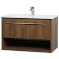thumbnail image 4 of Elegant Decor VF43030WB 30 in. Single Bathroom Floating Vanity in Walnut Brown - 24 x 18.31 x 19.69 in., 4 of 14