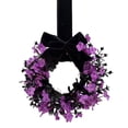 thumbnail image 2 of Halloween Wreath, Halloween Swags Wreaths, Black Cabinet Hanging Wreaths, Halloween Candle Rings for Front Door Home Wall Decor Party Outdoor Indoor Halloween Decorations, Purple, 2 of 6