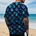 thumbnail image 4 of KHONTS Novelty Short Sleeve T Shirts for Men Crewneck Shirt Funny Fashion Fish Scale Tees Casual Printed Tops 07-Blue XXL, 4 of 6