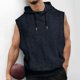 thumbnail image 1 of pstuiky Camisetas sin mangas para hombre, Blusa deportiva informal de color liso con capucha y cordón sin mangas para hombre Tops elegantes para mujer l, 1 of 6