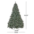 thumbnail image 5 of 7ft Artificial Christmas Tree, Realistic Snow Flocked Bristle Mixed Tree With 75 Pine Cones 1233 Branch Tips Sturdy Metal Stand For Home Decoration, 5 of 8
