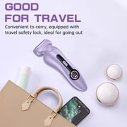 Electric Shaver for Women, Womens Electric Razor Lady IPX7 Waterproof Legs Arm Underarm Body Painless Epilator Rechargeable Wet Dry Use Bikini Trimmer W/ Charging Stand & LCD Display