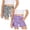 Purple, Black, variant on SGMVNU 2 Pack Girls Gingham Shorts Plaid Elastic Waist Ruffle Loose Casual Summer Checkered Bottoms with Pockets, 15-16 Years, Purple, Black