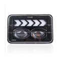 thumbnail image 1 of 7x6" Rectangle 5x7" LED Headlight with Arrow Shape Angel Eye Halo Ring & White DRL & Yellow Turn Signal for Truck, 1 of 4