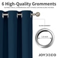 thumbnail image 4 of Cortinas blackout Joydeco, juego de 2 paneles, 183 x 92 cm, azul marino, 4 of 6