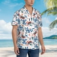 thumbnail image 3 of Fuzoiu Retro Butterfly Print Hawaiian Shirt for Men, Summer Beach Casual Short Sleeve Button Down Shirts, Men’s Beach Summer Shirts with Pocket,Medium, 3 of 7