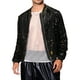 thumbnail image 1 of Chaqueta bomber de lentejuelas brillantes para hombre, chaqueta metálica de fiesta, chaqueta varsity con cierre, XL, negra, 1 of 5