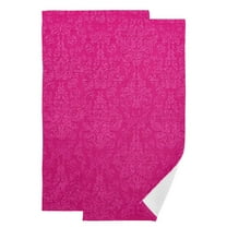 Hot Pink Flower Patterns Hand Towel Absorbent Bath Towels for Bathroom Sports Gym 28" x 14" Set of 2
