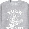 thumbnail image 3 of Instant Message - Guitar Skeleton Folk Yeah - Men's Crew Neck Fleece Pullover, 3 of 6