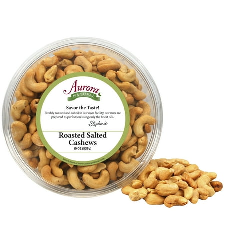 Aurora Salt - Aurora Natural Roasted Whole Cashews, Salted, 15 Oz (Family Tub)