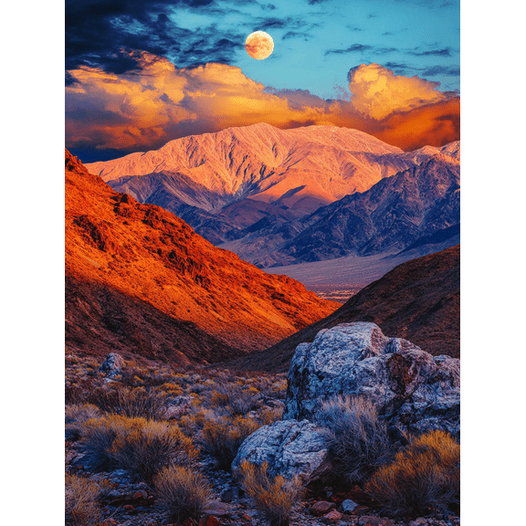 Sunset Mountain Landscape Canvas Wall Art Perfect for Living Room Bedroom Office Dining Room and Hallway Decoration.