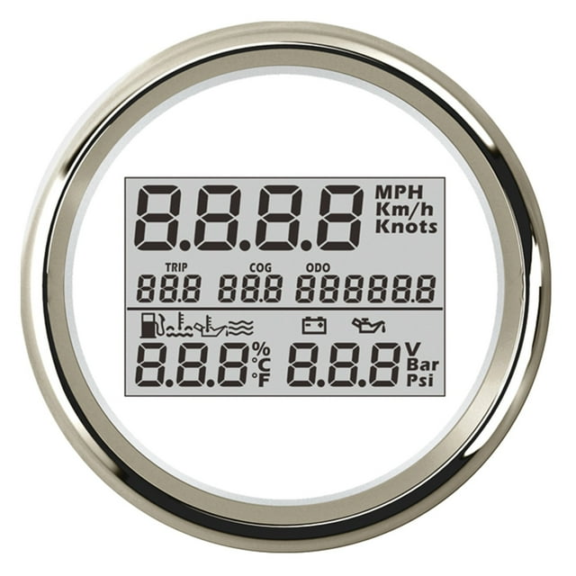 85mm 3in1 Multi-Function Guage Speedometer GPS With Water Temp. Oil Pressure Voltmeter 12V 24V For Racing Tractor Boat