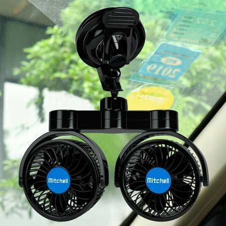

Shldybc Car Fan 12V Automobile Fan for Windshield Portable C-Igar Lighter Plug Fan 360 Degree Dual Head Rotatable with 2-Speed/Stepless Speed Regulation for Suv Summer Savings Clearance