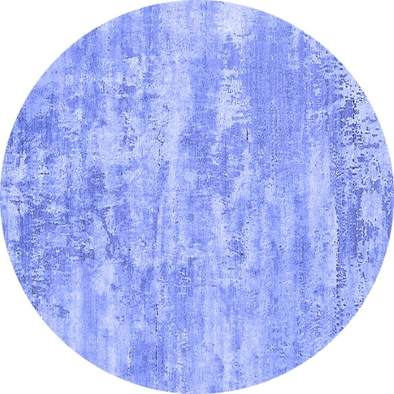 Ahgly Company Indoor Round Oriental Blue Industrial Area Rugs, 3' Round
