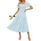 thumbnail image 1 of Vestido ZESICA para mujer, estilo bohemio, floral, playa, azul, talla L, 1 of 7