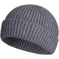 thumbnail image 1 of Gorro de pescador corto de punto de lana Sinhoon para hombre y mujer, gorro cálido de invierno (gris), 1 of 8