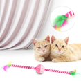 thumbnail image 3 of Pet Feather Teaser Stick Cat Wand with Bell Ball Kitten Interactive Toy(Red), 3 of 9