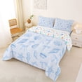 thumbnail image 3 of jejeloiu Blue Ribbon Bows Full Size Comforter Sets,Seashell Conch Print Bedding Sets For Girls Boys Reversible 3pcs, 3 of 7