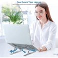 thumbnail image 6 of Veballensty Laptop Stand, Adjustable Height Portable Laptop Riser, Ergonomic Aluminum Alloy Laptop Stand ,Compatible with MacBook, iPad, HP, Lenovo, Dell, 10-15.6” Laptops & Tablets Silver, 6 of 8