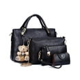 thumbnail image 1 of Set 4 Bolsas Mujer Moda Dama Crossbody Cosmetiquera Correa NEGRA Malubero  Set 4 Bolsas, 1 of 4
