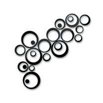 CCOCC Mirror Stickers,Space-Enhancing Effect Mirror Tiles,Scratch-Resistant Surface Mirror for Door,Black