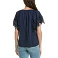 thumbnail image 2 of Ramy Brook womens  Lynette Linen-Blend Top, s, Blue, 2 of 3