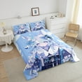 Kawaii Japanese Girl Comforter Set Queen, Anime Girl Bedding in Kimono