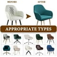 thumbnail image 5 of BH-JJSMGS Modern Stretch Curved Back Dining Chair Covers with Armrest Office Desk Chair Covers for Vanity Accent Dining Room Chairs Covers Slipcovers with Arms Swivel Armchair Protector, 5 of 8