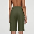 thumbnail image 7 of Women's Casual Bermuda Knee Length Pants Elastic Waist Loose Straight Leg Capri Pants with Pockets, 7 of 7
