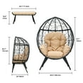 thumbnail image 6 of Uforic Outdoor PE Rattan Egg Chair with Stand and Ottoman with Footrest for Patio, Garden, Beige, 6 of 7