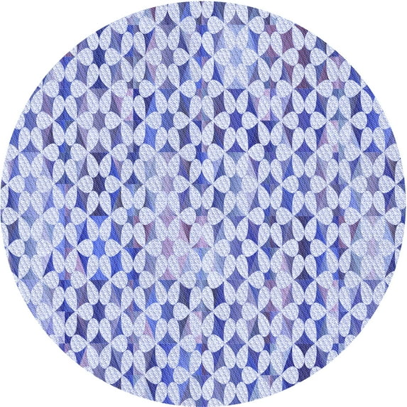 Ahgly Company Indoor Round Patterned Heavenly Blue Area Rugs, 4' Round