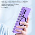 thumbnail image 5 of Dteck Magnetic Case for Samsung Galaxy Z Fold 6 5G (2024),Built in Iron Ring Compatible with MagSafe Charger,Shockproof Slim Fit Hard PC Lightweight Anti-scratch Protective Phone Cover,Purple, 5 of 9